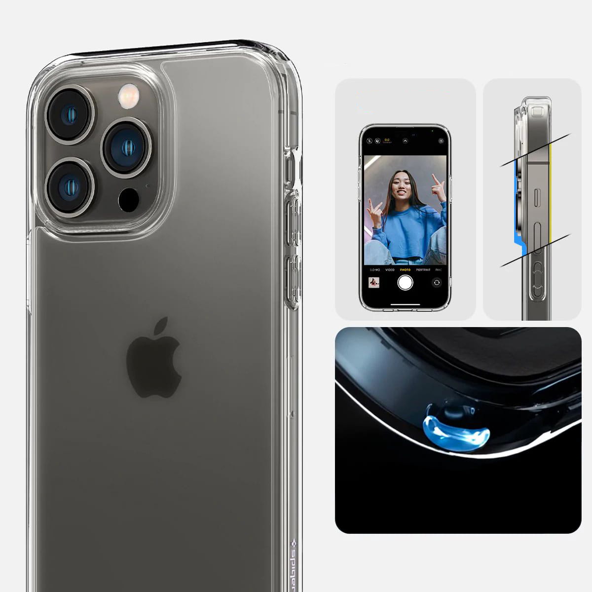 Schutzhülle für iPhone 14 Pro Max, Spigen Ultra Hybrid, Matt-Transparent