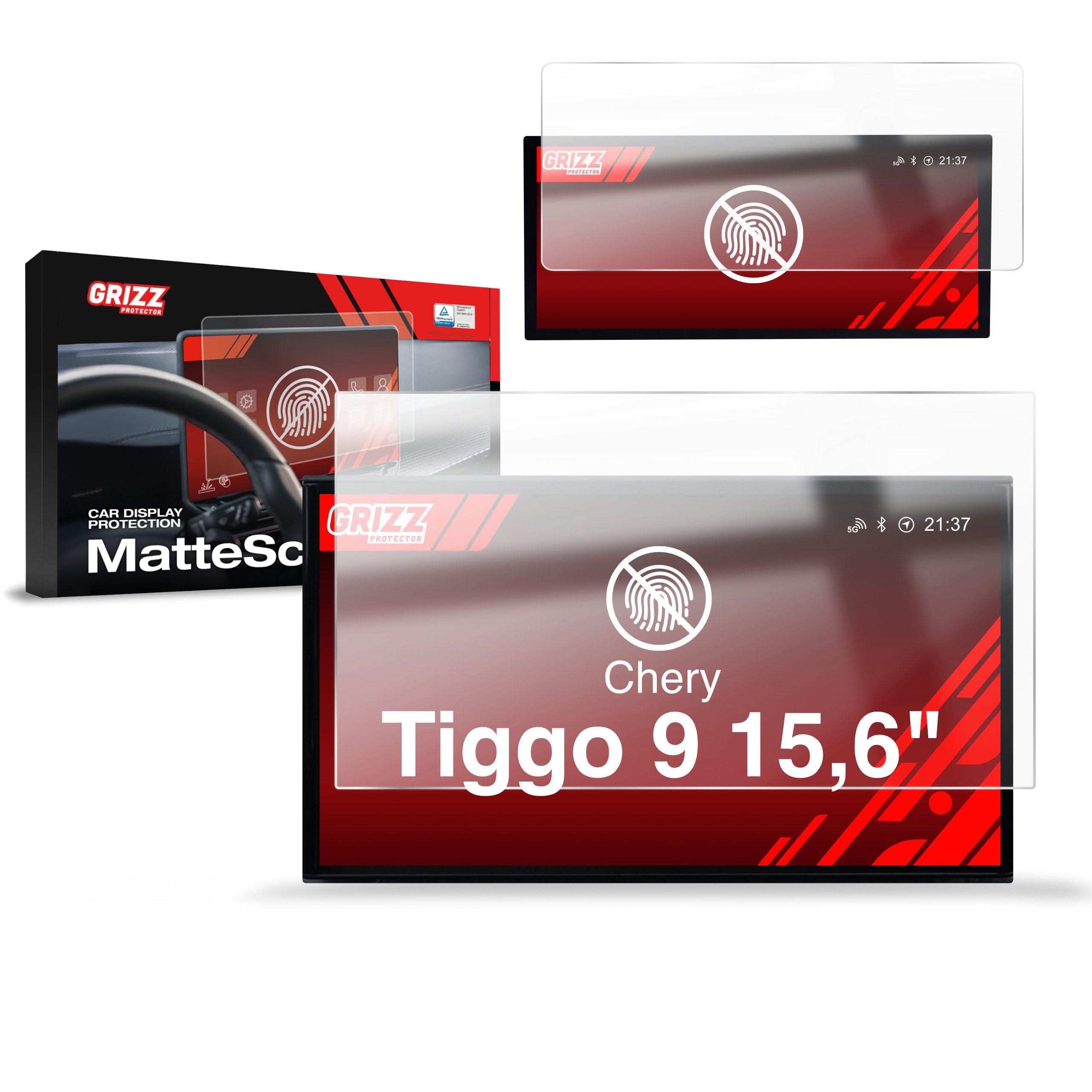 Matte Autodisplayfolie 2in1 für Chery Tiggo 9 15,6" (2025-2026), Grizz Protector