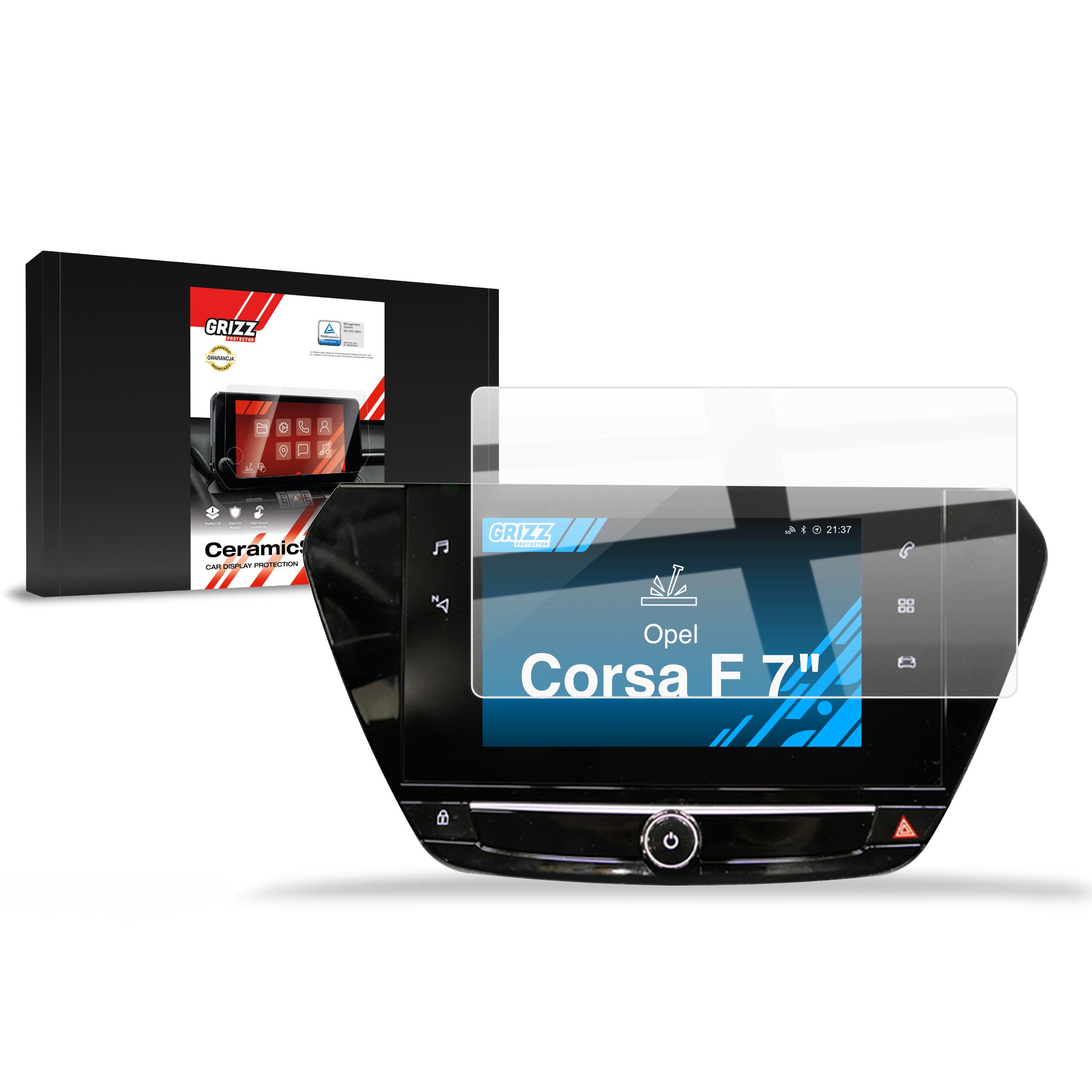 Keramische Autodisplayfolie für Opel Corsa F 7" (2020-2024), Grizz Protector