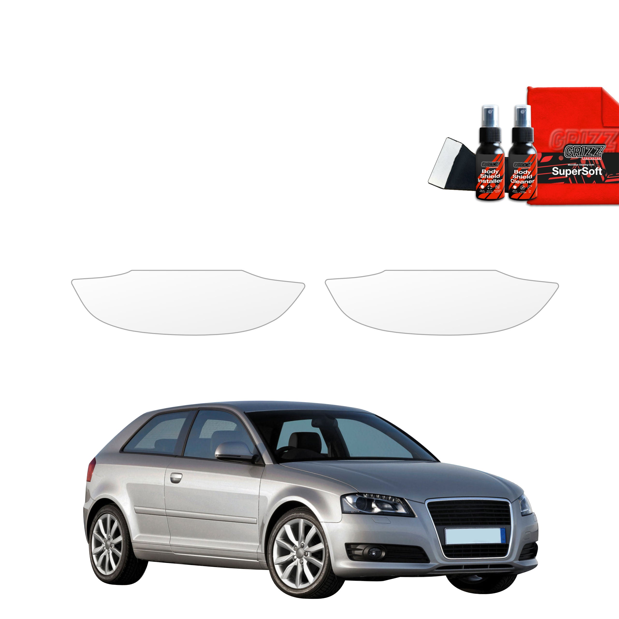 2in1 Schutzfolie Grizz Protector für Türgriffmulden - Audi A3 8P Hatchback 3D Facelift (2008-2013)
