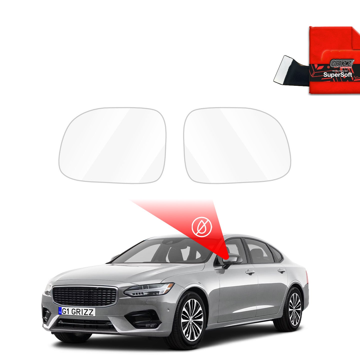 Regenschutzfolie Grizz Protector für Außenspiegel - Volvo S90 (2016-2020)