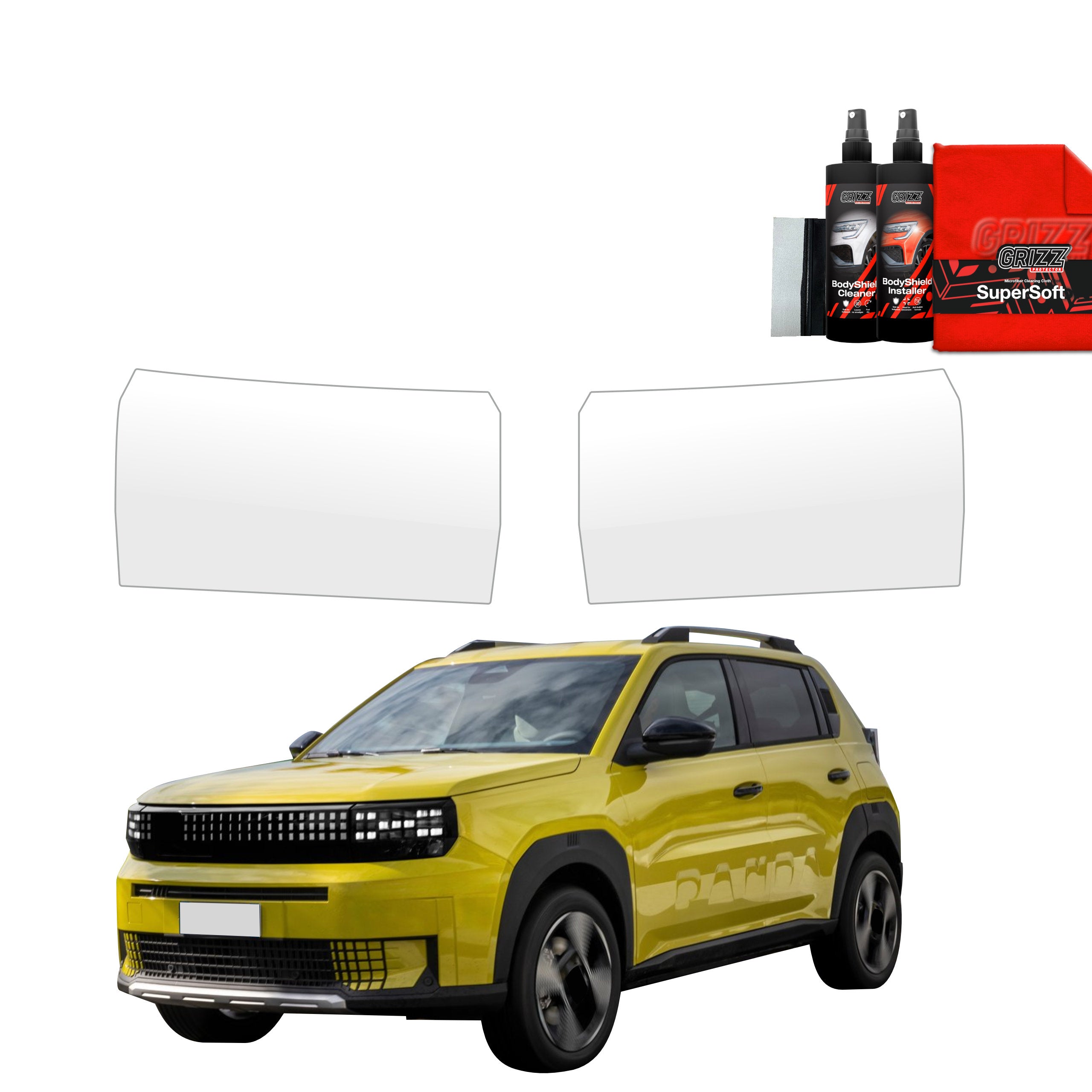 2in1 Schutzfolie Grizz Protector für Scheinwerfer - Fiat Grande Panda (2025-2026)