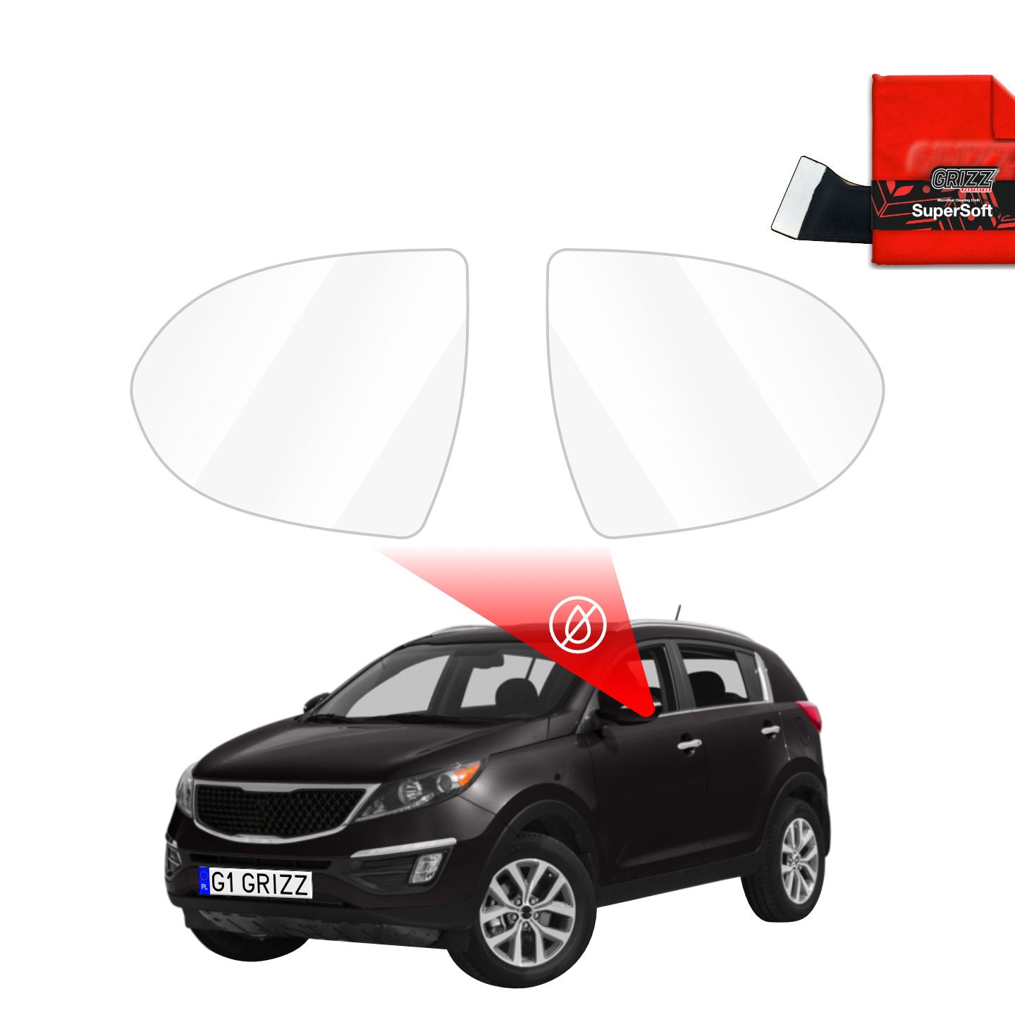 Regenschutzfolie Grizz Protector für Außenspiegel - Kia Sportage (2014-2018)