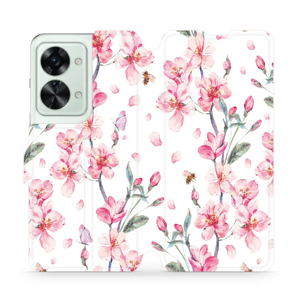 Handyhülle mit klappe für OnePlus Nord 2T, Mobiwear Book, Rosa Frühling
