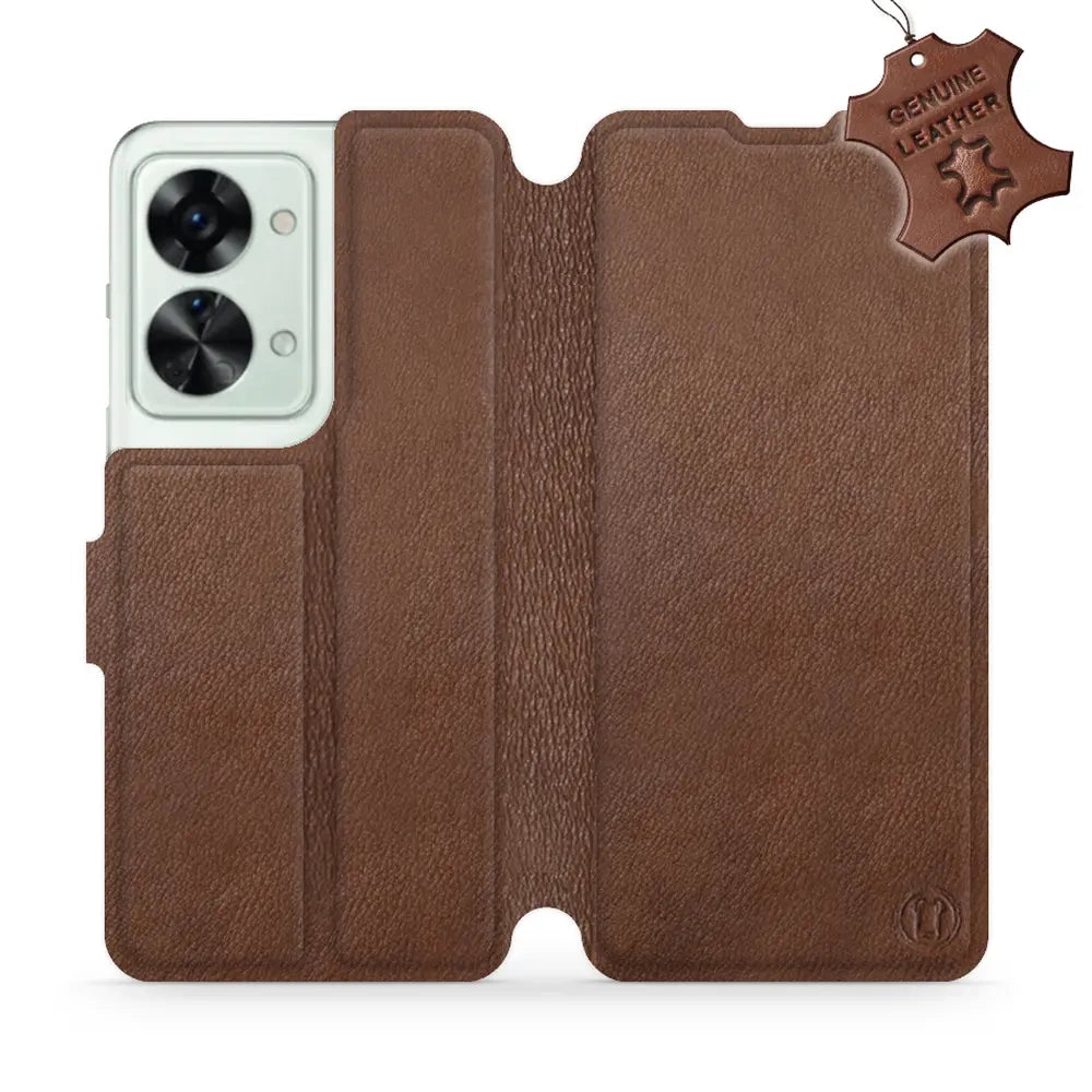 Echtleder Handyhülle für OnePlus Nord 2T, Mobiwear Leather, Braun