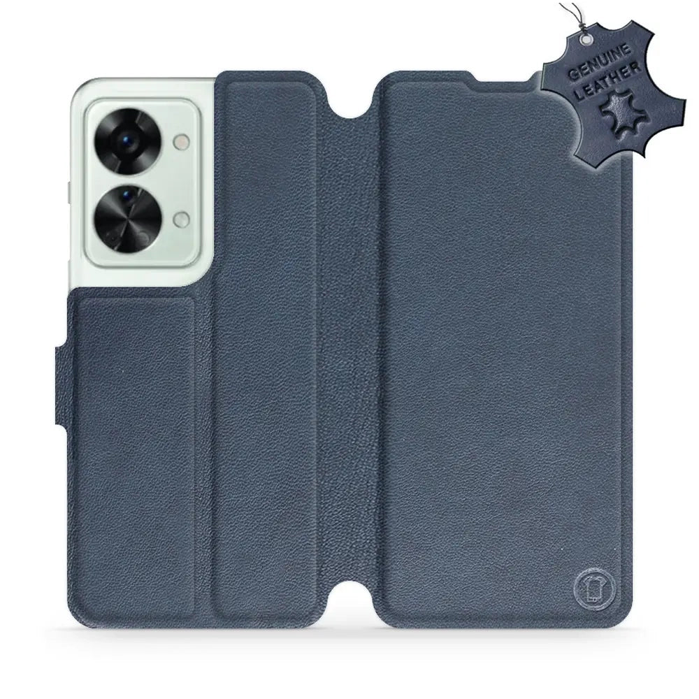 Echtleder Handyhülle für OnePlus Nord 2T, Mobiwear Leather, Dunkelblau
