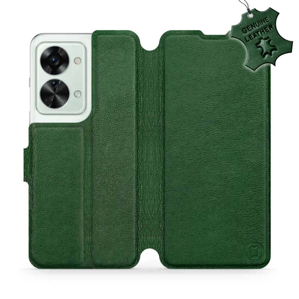 Echtleder Handyhülle für OnePlus Nord 2T, Mobiwear Leather, Grün