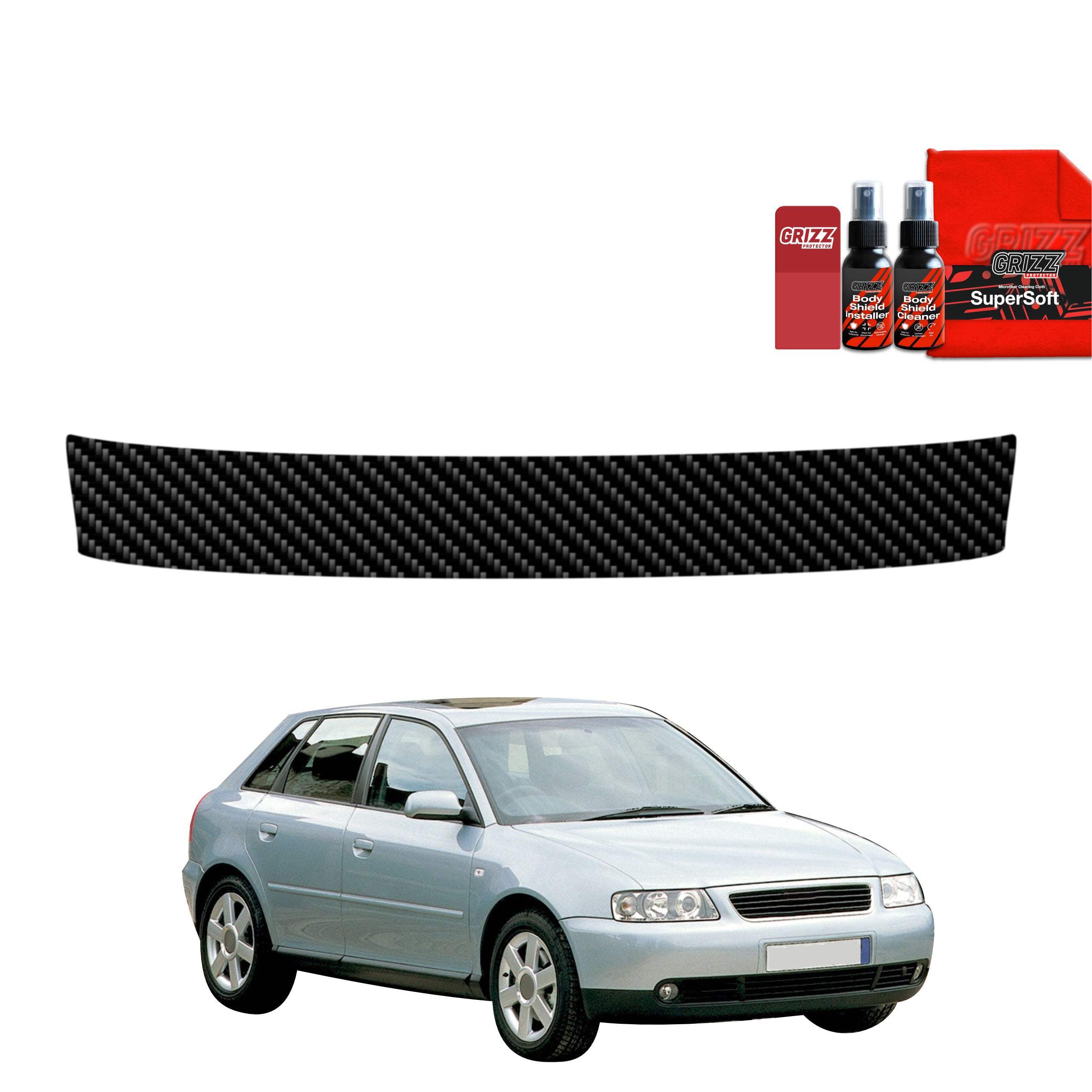 Kohlenstoff Schutzfolie Grizz Protector für Ladekante - Audi A3 8L Hatchback 5D (1999-2003)