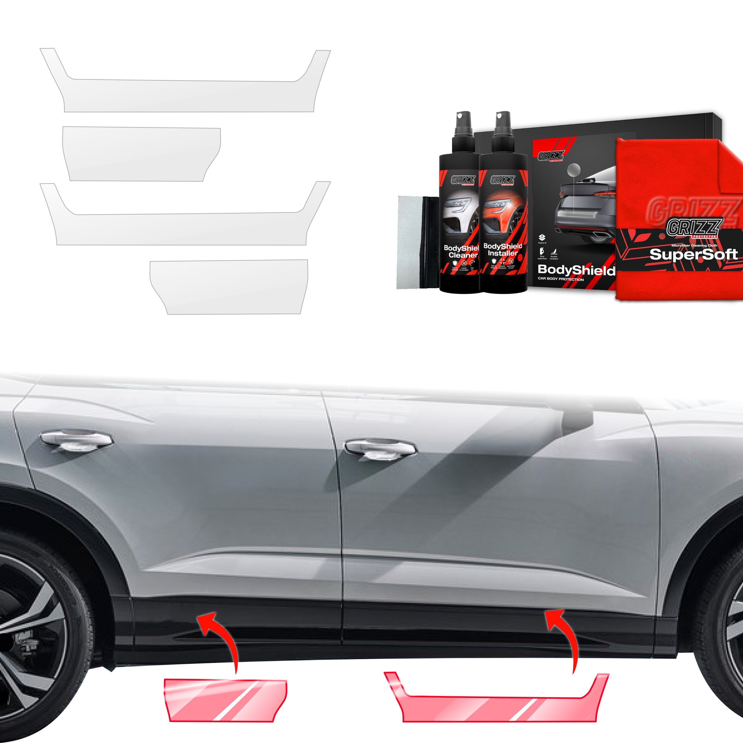 4in1 Schutzfolie Grizz Protector für Schweller - Audi Q3 Sportback (2018-2025)
