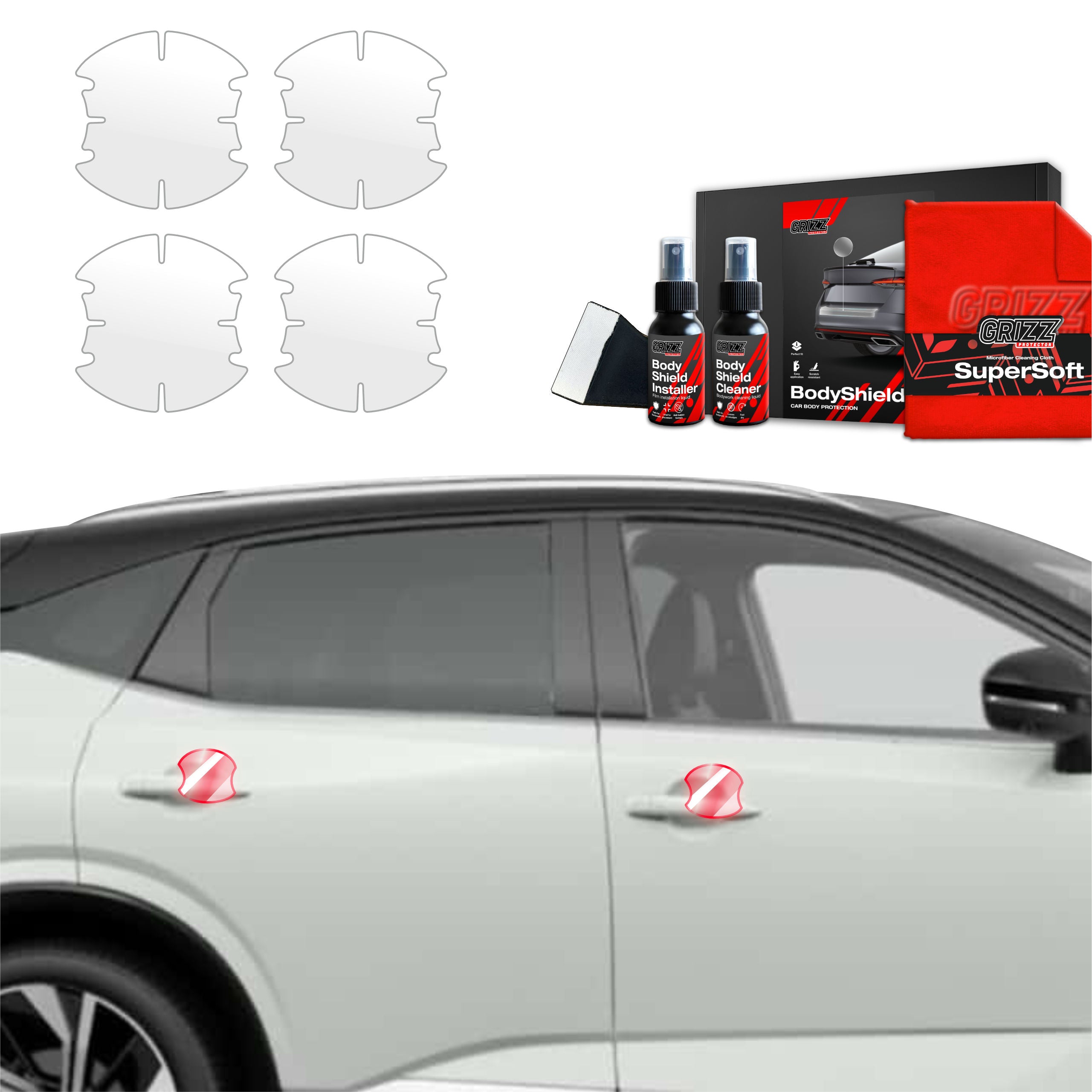 4in1 Schutzfolie Grizz Protector für Türgriffmulden - Nissan Qashqai 3 (2021-2024)