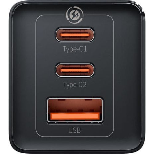 Ladegerät Baseus GaN5 Pro 2x USB-C, USB-A 65W, Schwarz