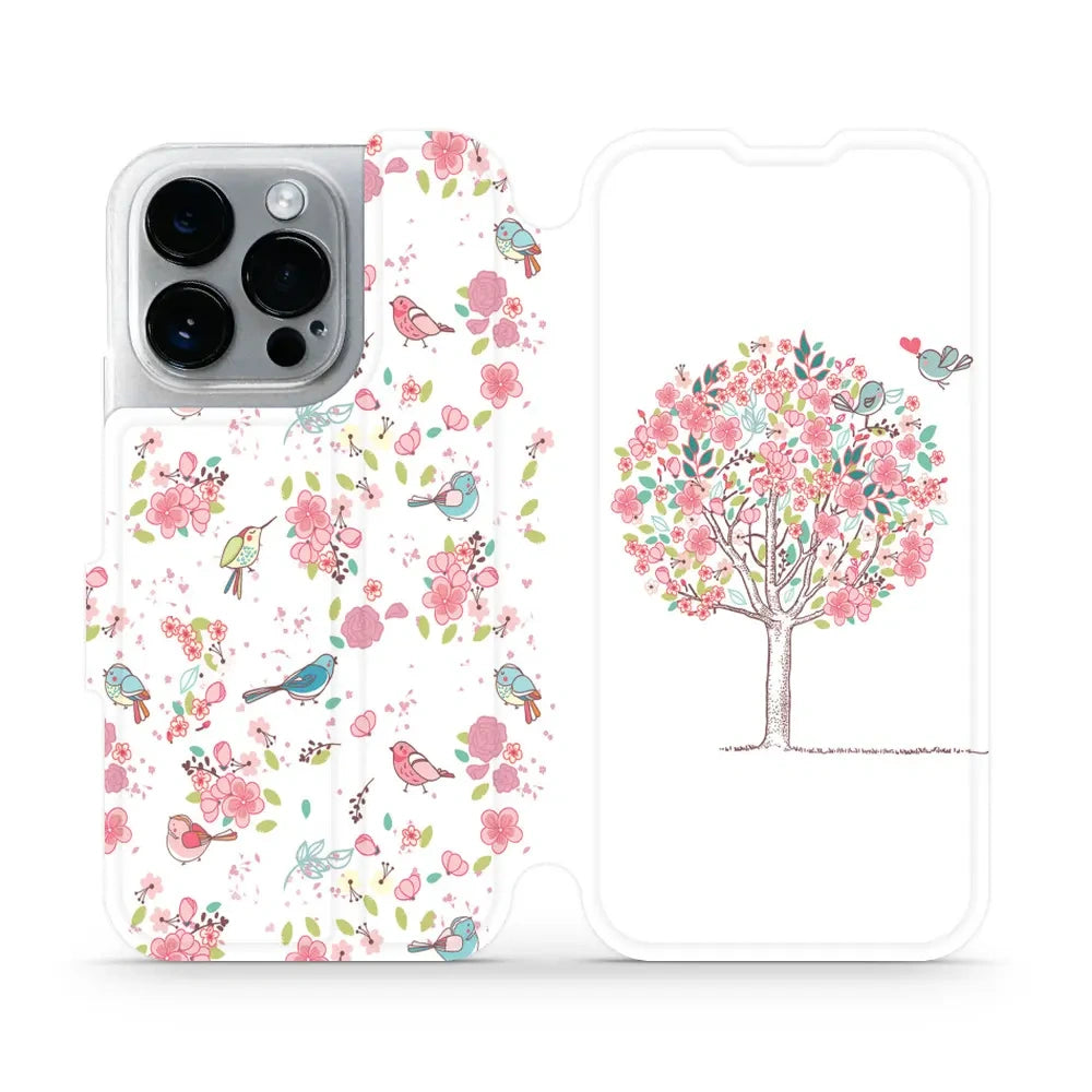 Handyhülle mit klappe für iPhone 14 Pro, Mobiwear Book, Rosa Hain