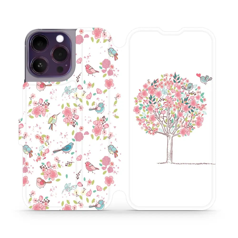 Handyhülle mit klappe für iPhone 14 Pro Max, Mobiwear Book, Rosa Hain