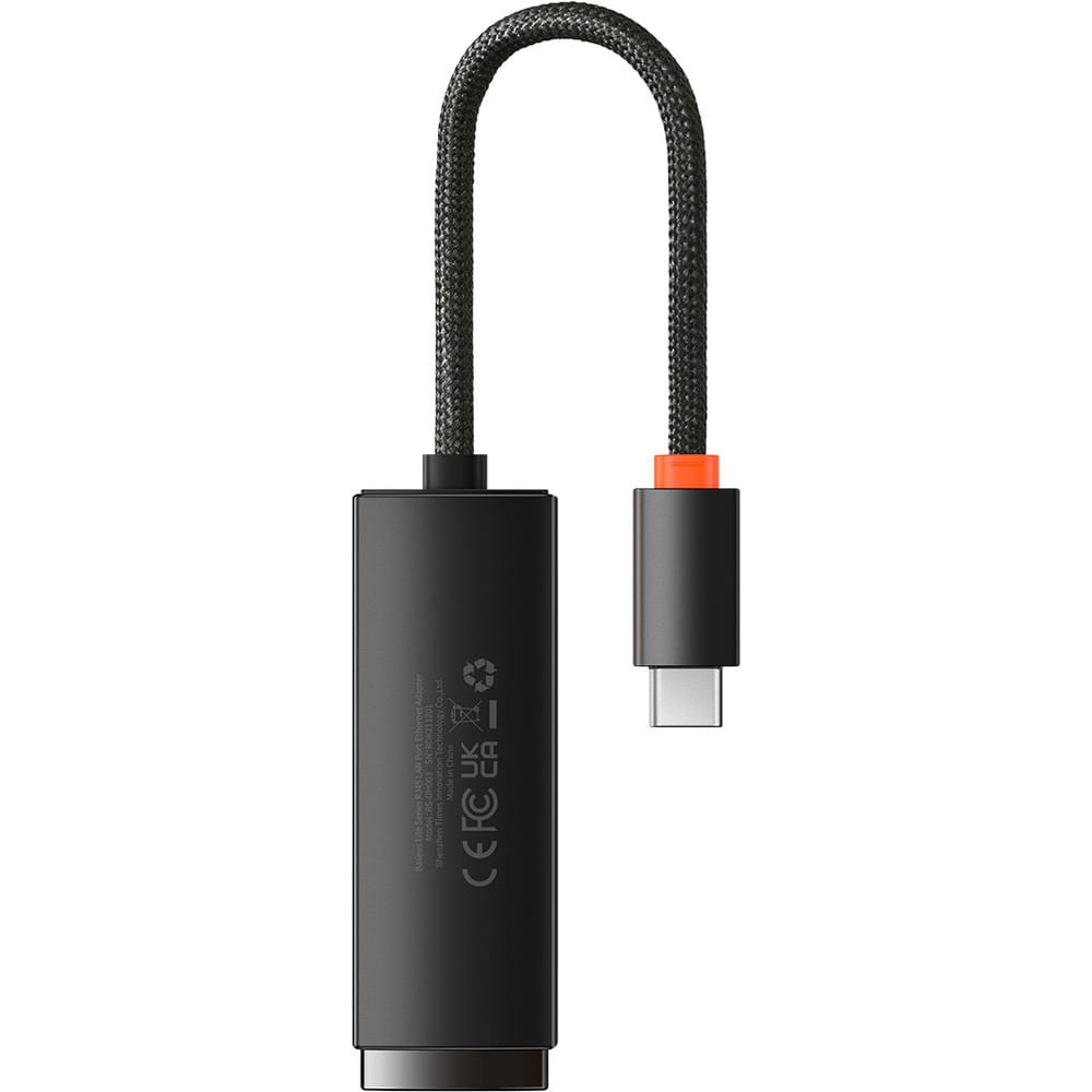 Netzwerkadapter Baseus Lite Series USB-C zu RJ45 1000MBPS, Schwarz