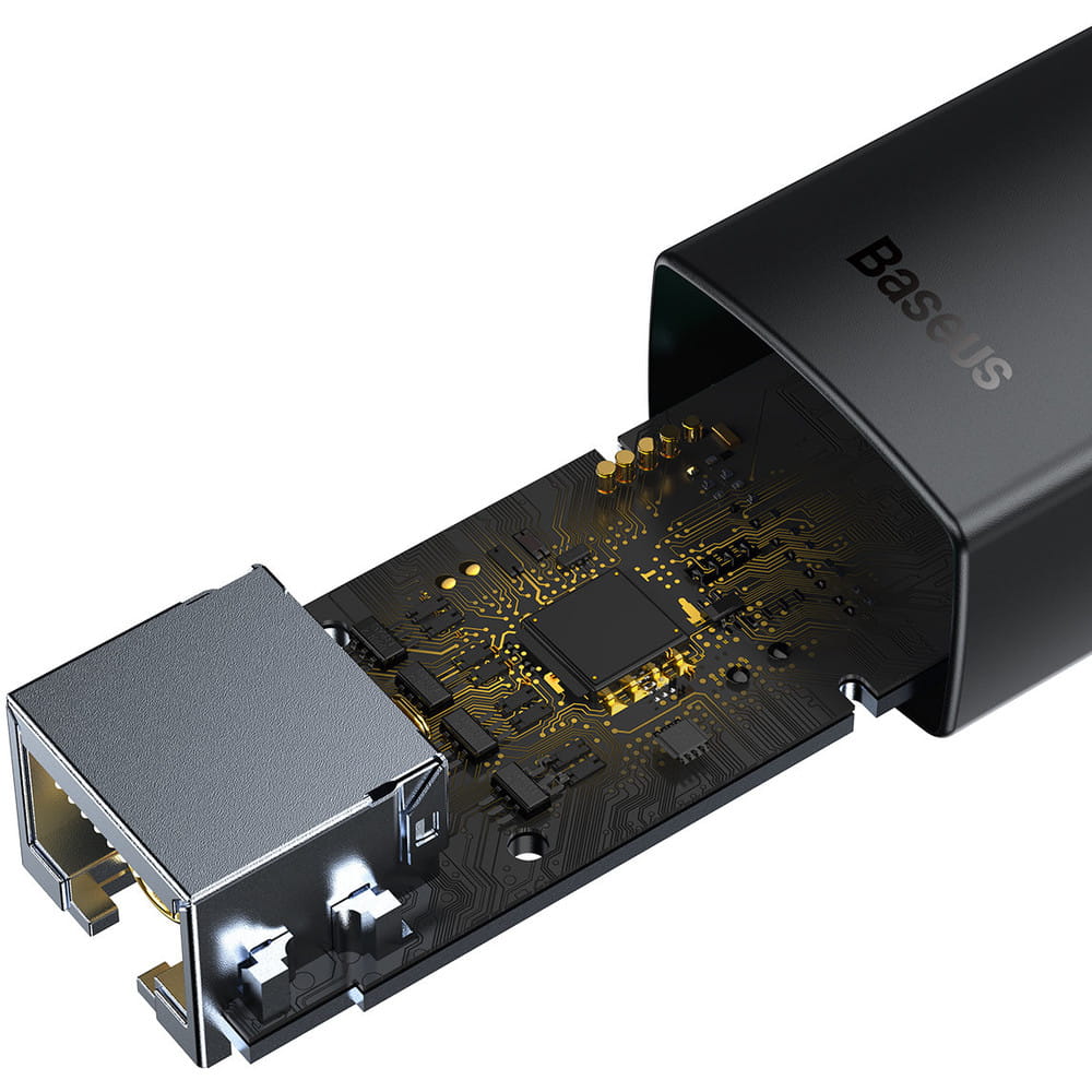 Netzwerkadapter Baseus Lite Series USB-C zu RJ45 1000MBPS, Schwarz