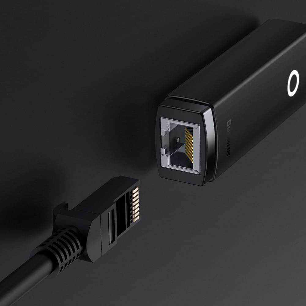 Netzwerkadapter Baseus Lite Series USB-C zu RJ45 1000MBPS, Schwarz