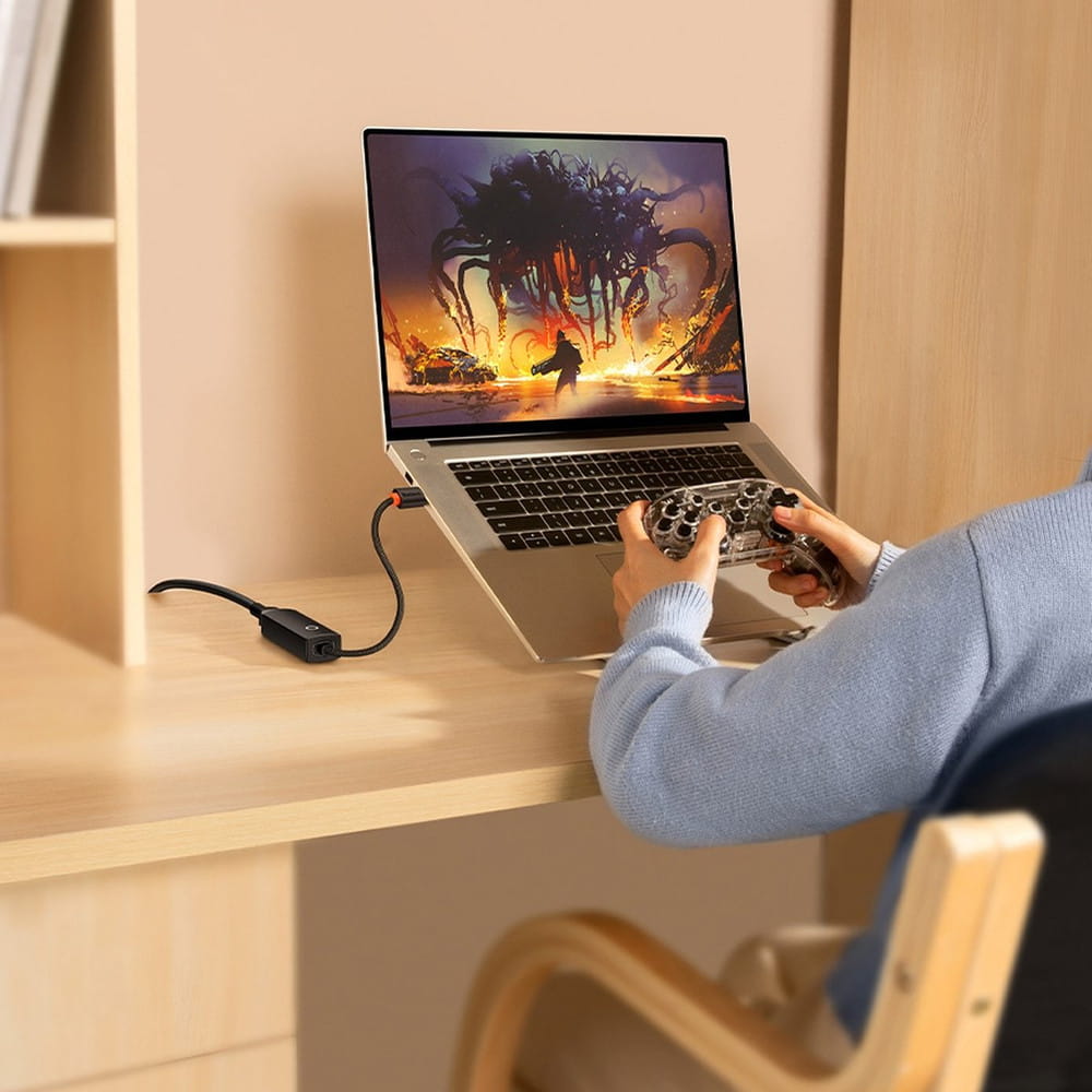 Netzwerkadapter Baseus Lite Series USB-C zu RJ45 1000MBPS, Schwarz