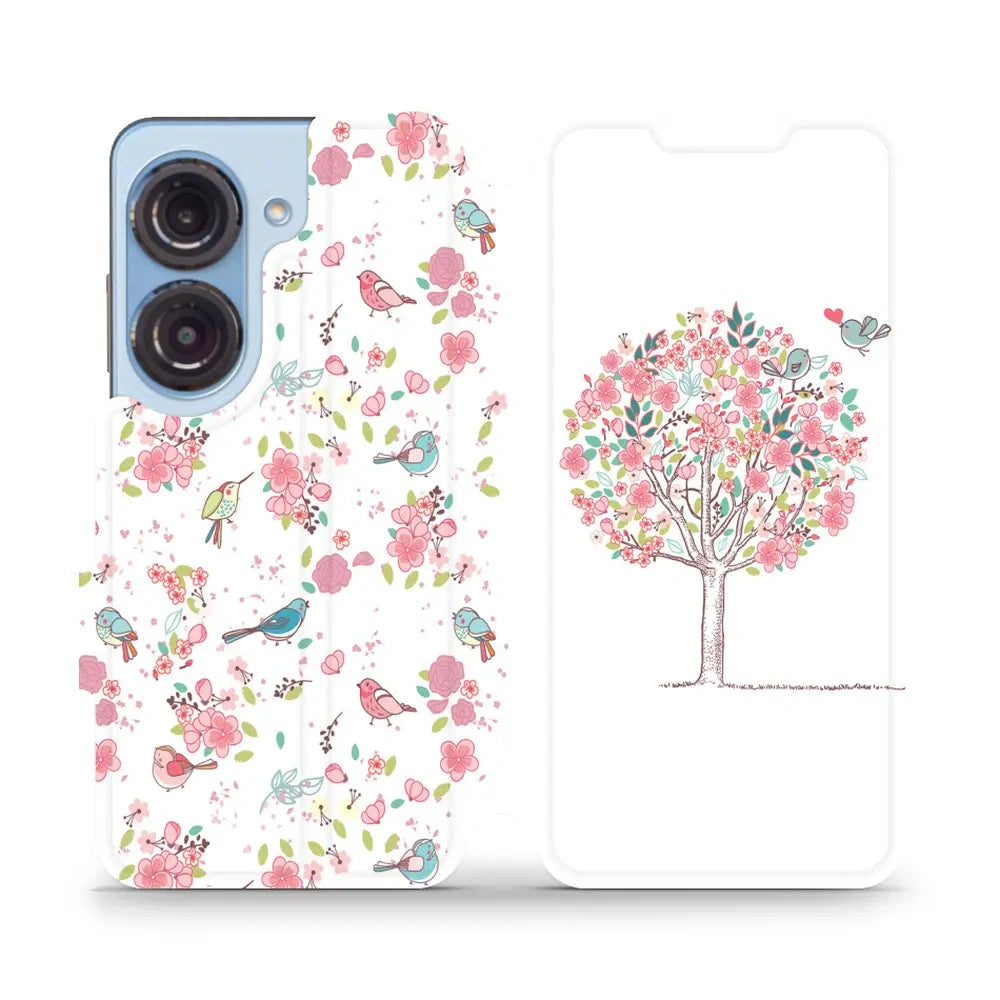 Handyhülle mit klappe für Asus Zenfone 9, Mobiwear Book, Rosa Hain