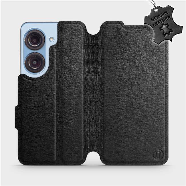 Echtleder Handyhülle für Asus Zenfone 9, Mobiwear Leather, Schwarz