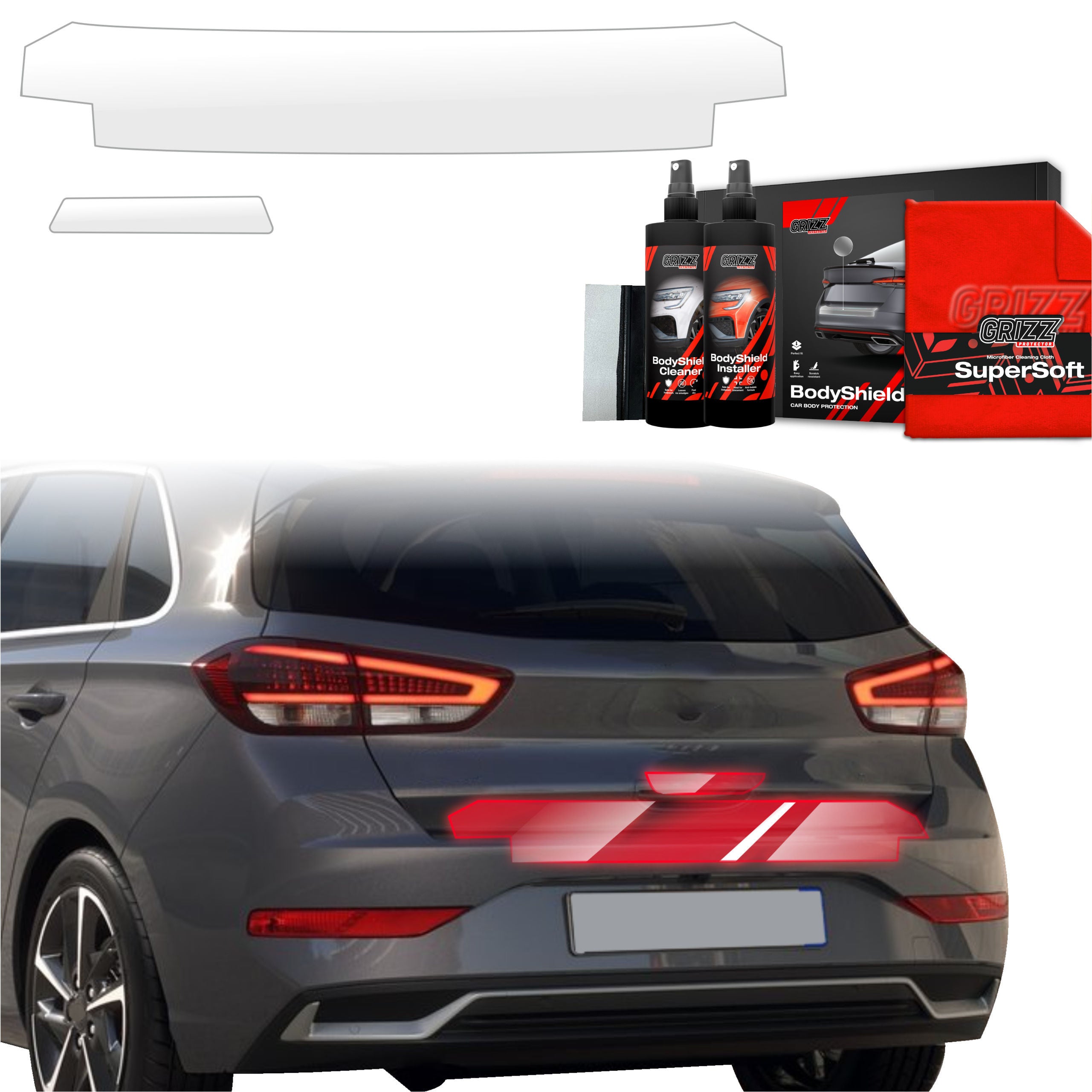 2in1 Schutzfolie Grizz Protector für Ladekante - Hyundai i30 Hatchback (2020-2026)