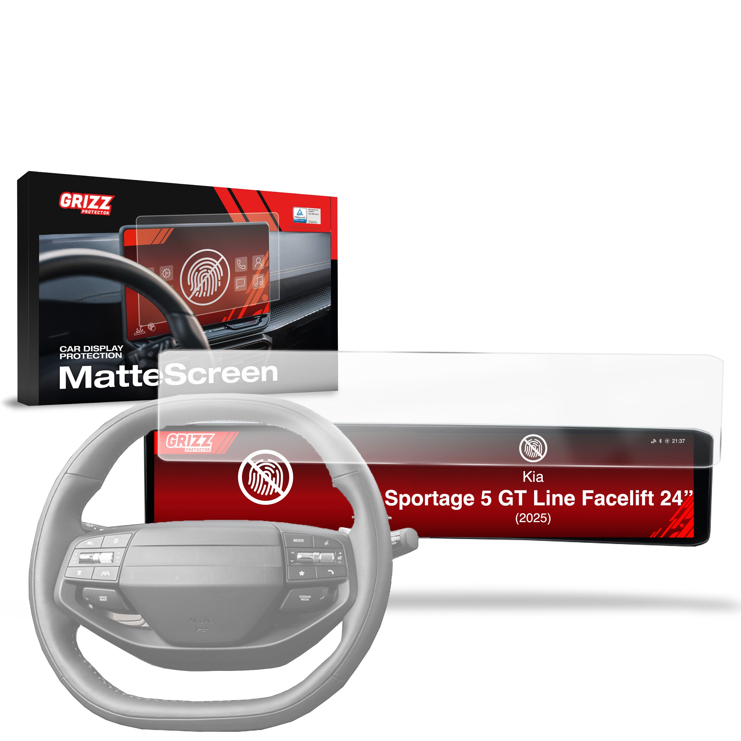 Matte Autodisplayfolie für Kia Sportage 5 GT Line Facelift 24" (2025-2026), Grizz Protector