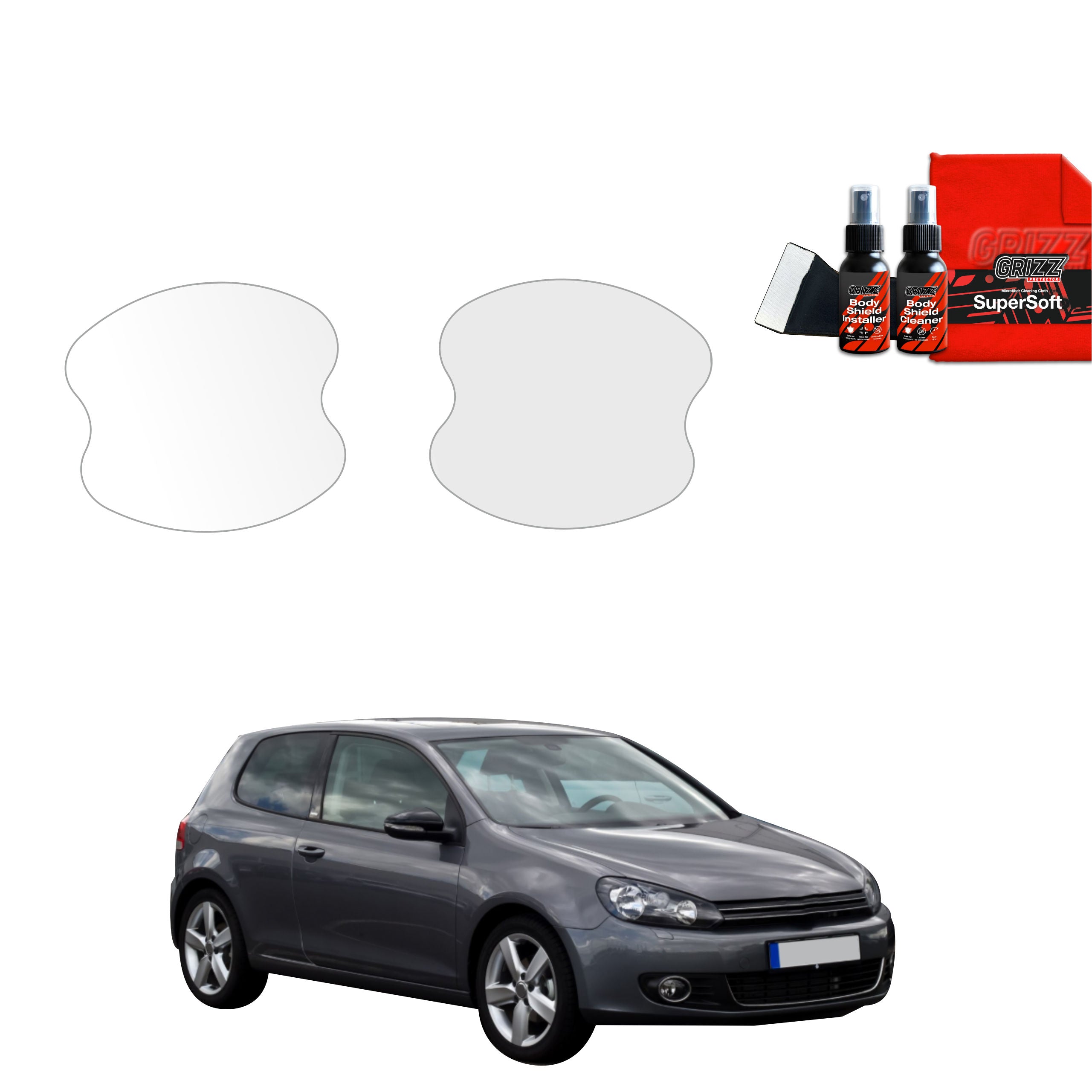 2in1 Schutzfolie Grizz Protector für Türgriffmulden - Volkswagen Golf 6 Hatchback 3D (2008-2012)