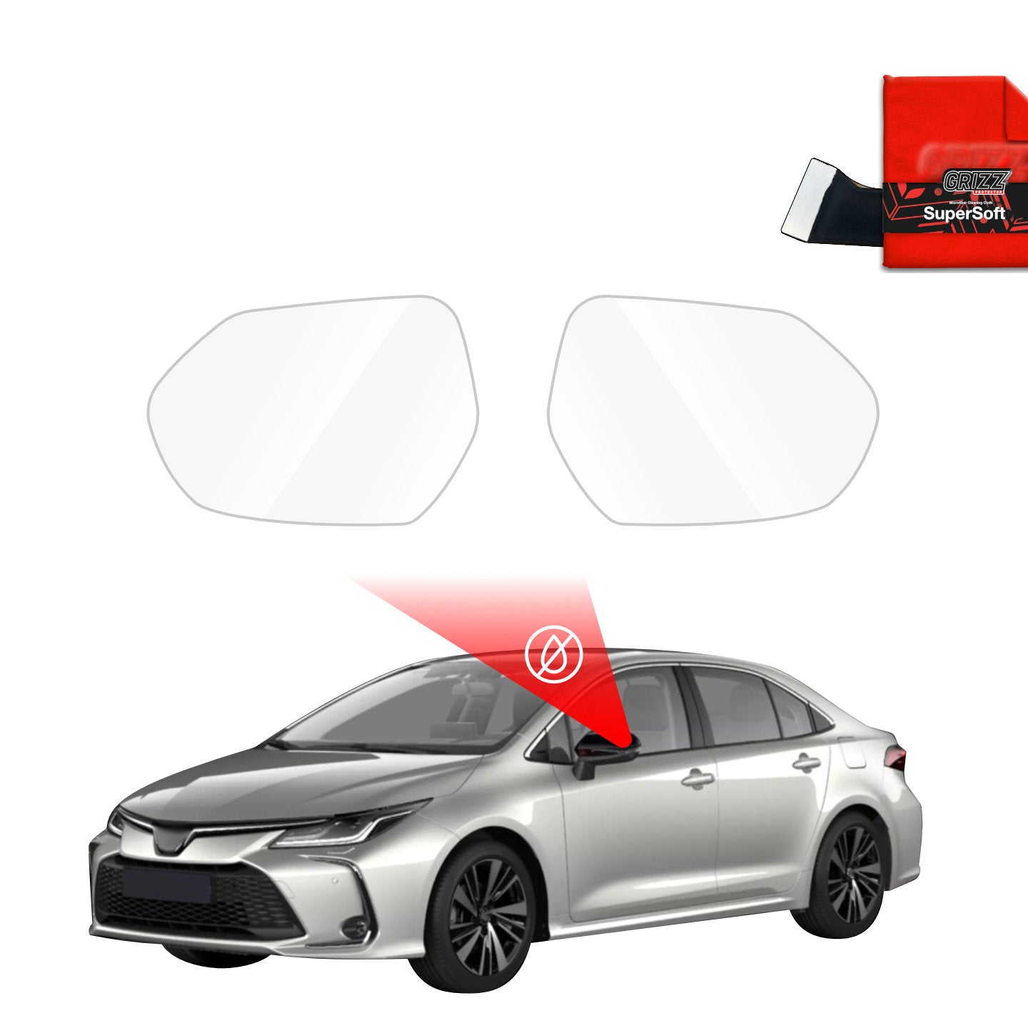 Regenschutzfolie Grizz Protector für Außenspiegel - Toyota Corolla Sedan (2022-2026)