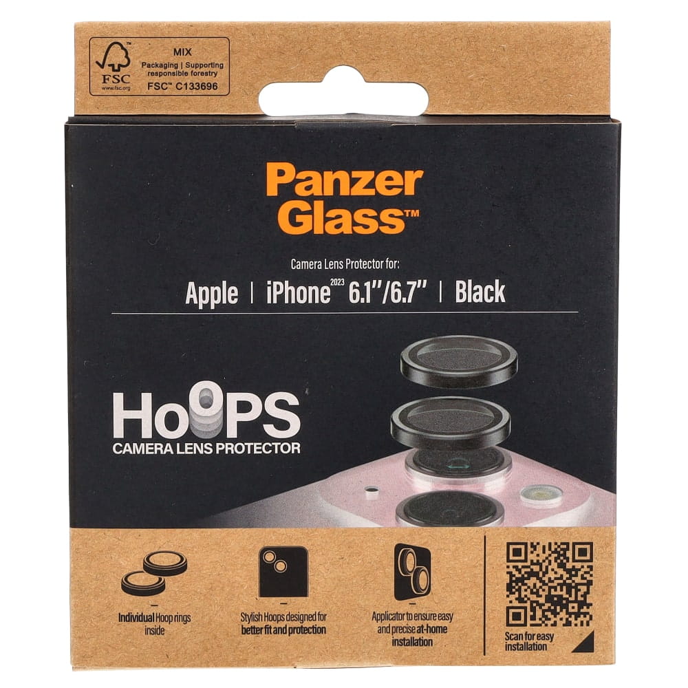 Gehärtetes Glas PanzerGlass Hoops für iPhone 15 / 15 Plus