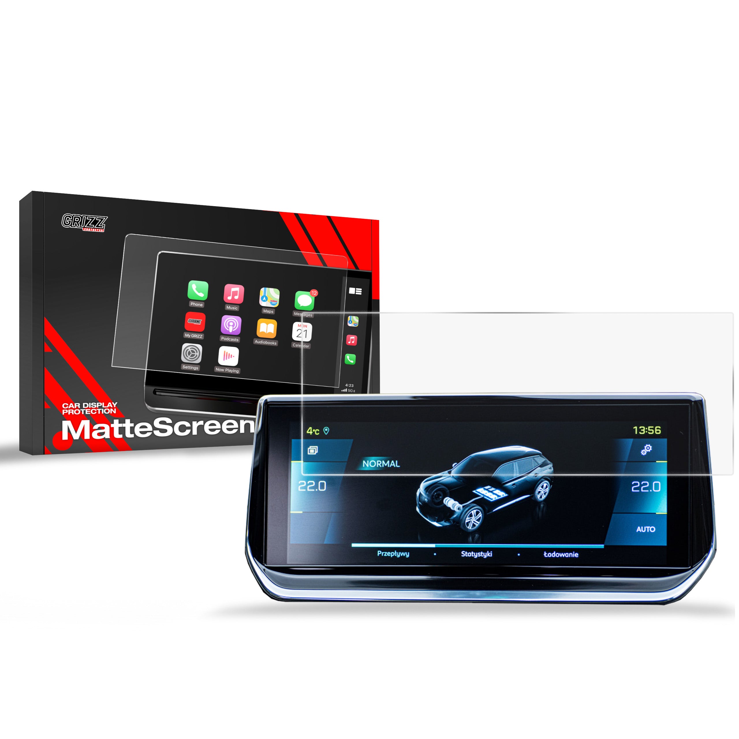 Matte Autodisplayfolie für Peugeot 208 2 (2024-2026), Grizz Protector