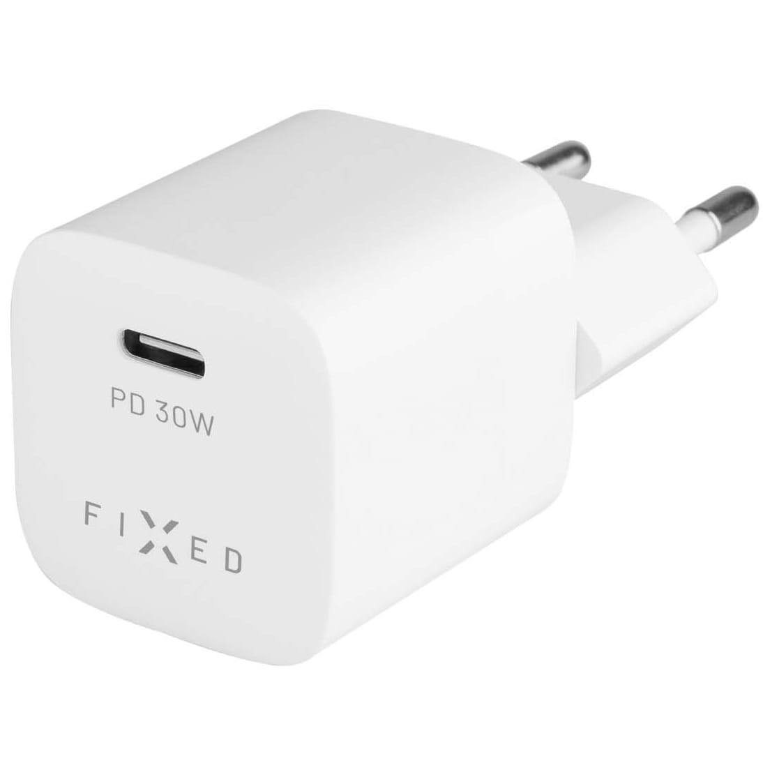 Fixed Mini PD Travel Charger USB-C + USB-C Kabel, 30 W, Weiß