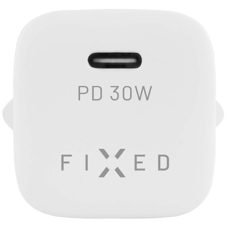 Fixed Mini PD Travel Charger USB-C + USB-C Kabel, 30 W, Weiß