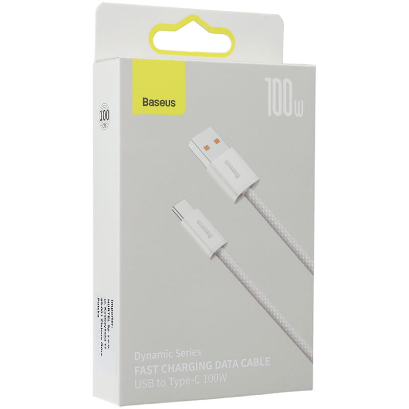Kabel Dynamic Series Baseus USB-A zu USB-C 100W 1m, Weiß
