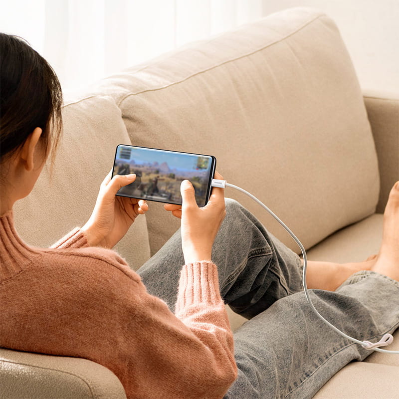 Kabel Dynamic Series Baseus USB-A zu USB-C 100W 1m, Weiß