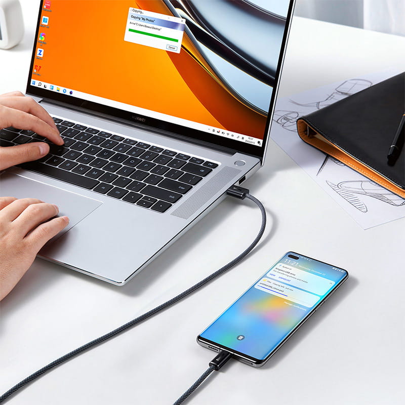 Kabel Dynamic Series Baseus USB-A zu USB-C 100W 1m, dunkelgrau