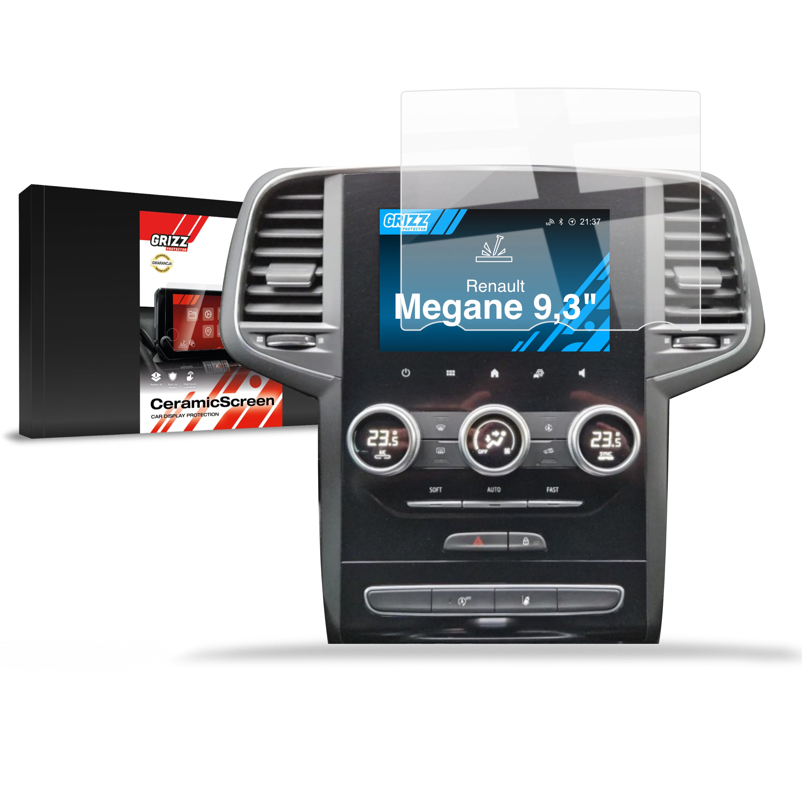 Keramische Autodisplayfolie für Renault Megane (2020-2024), Grizz Protector