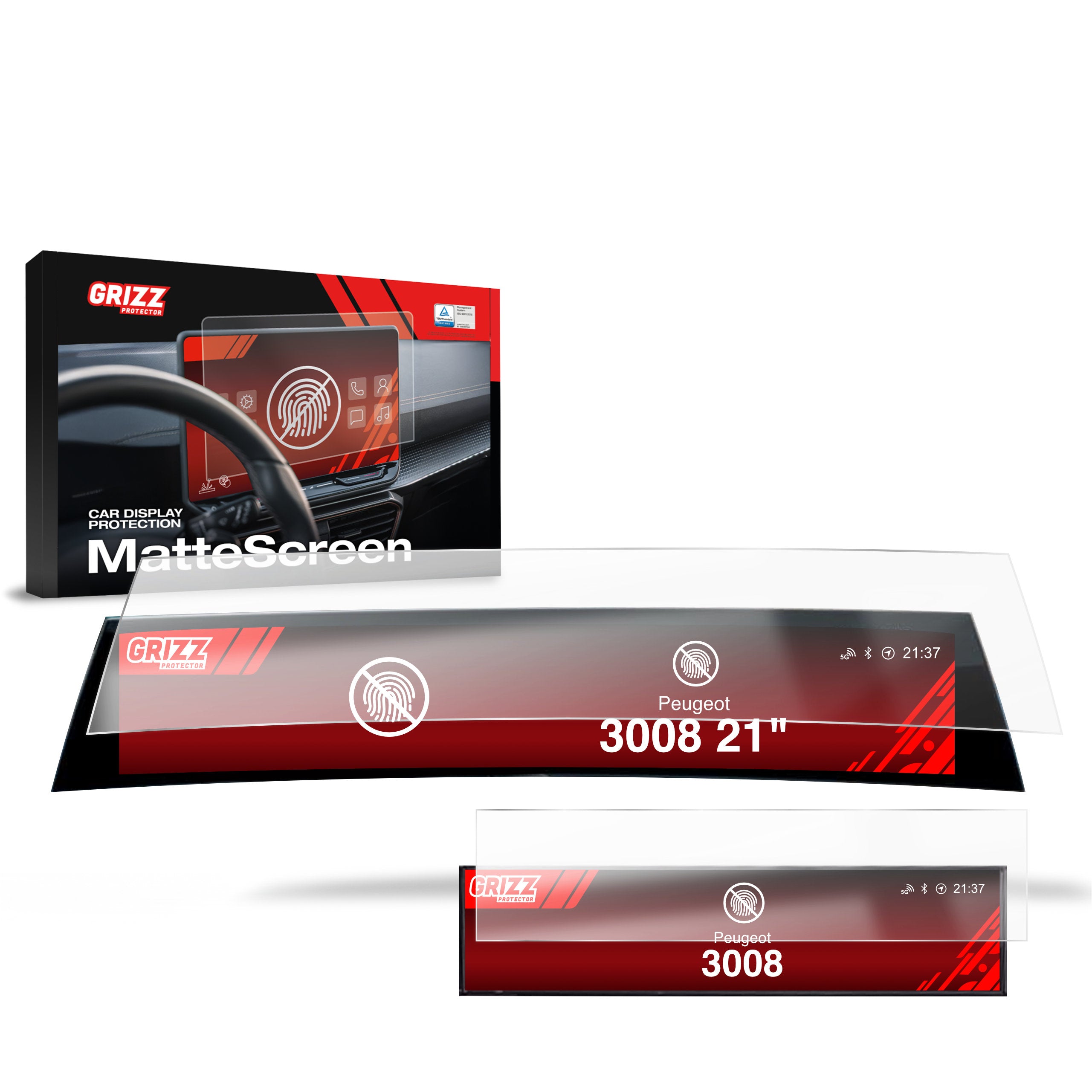 Matte Autodisplayfolie 2in1 für Peugeot 3008 (2024-2026), Grizz Protector
