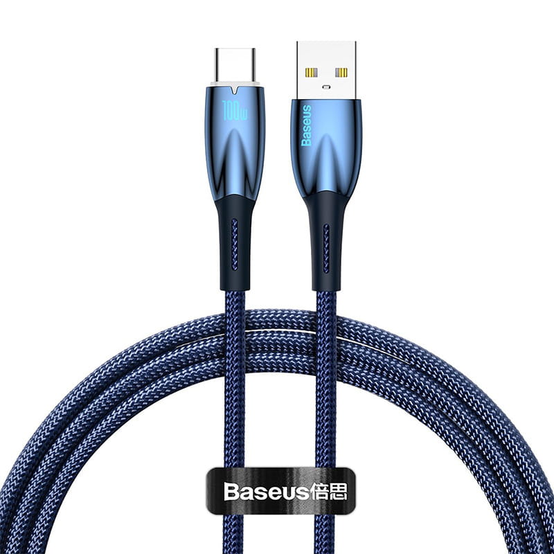 Kabel Baseus Glimmer Series 100 W USB-A zu USB-C 1m, Blau