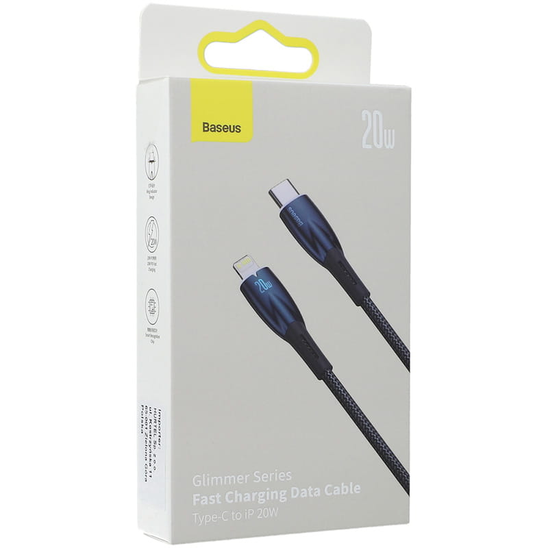 Kabel Baseus Glimmer Series 20W USB-C zu Lightning, 2m, Blau