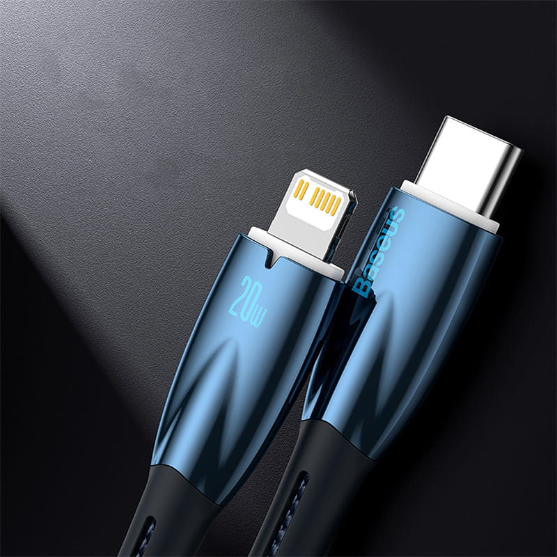 Kabel Baseus Glimmer Series 20W USB-C zu Lightning, 2m, Blau
