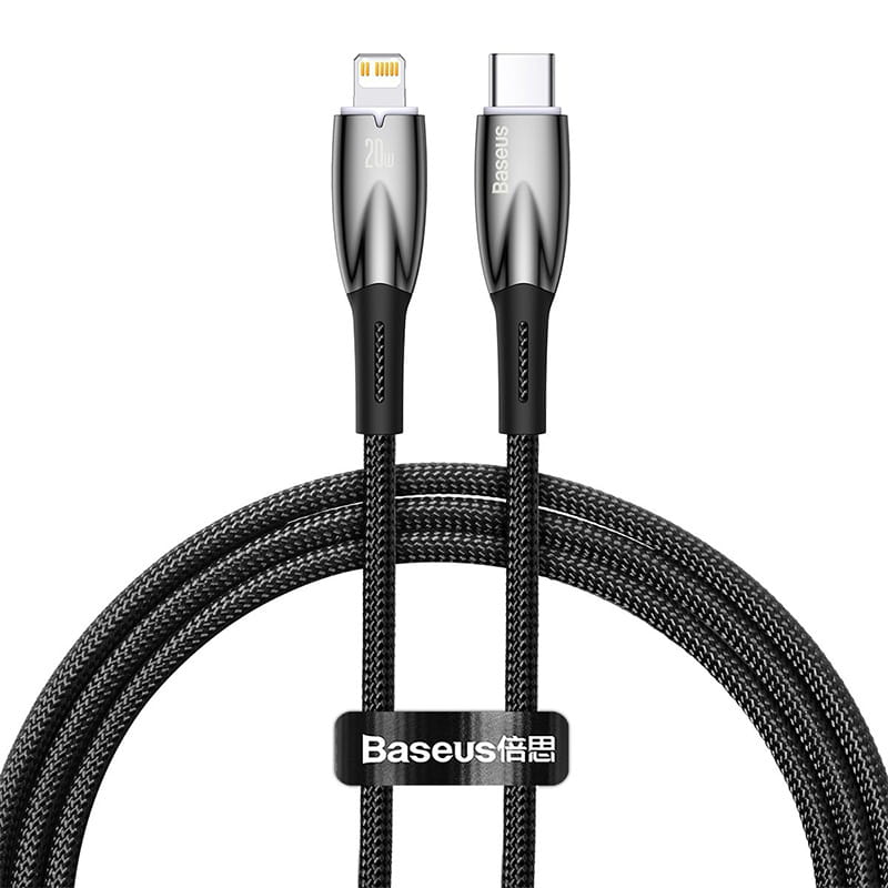 Kabel Baseus Glimmer Series 20W USB-C zu Lightning, 2m, Schwarz