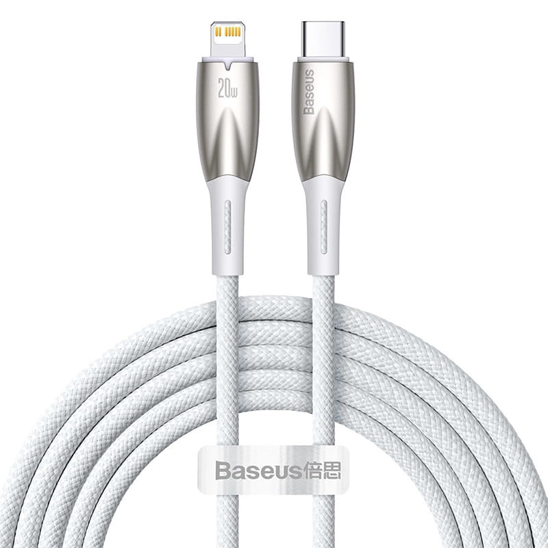 Kabel Baseus Glimmer Series 20W USB-C zu Lightning, 2m, Weiß