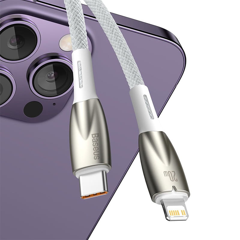 Kabel Baseus Glimmer Series 20W USB-C zu Lightning, 2m, Weiß