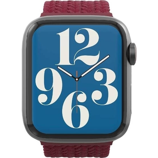 Armband für Apple Watch 44/45/46/49 mm, Zagg Gear4 Braided Watch Band, Größe M, Dunkelrot (1/4)