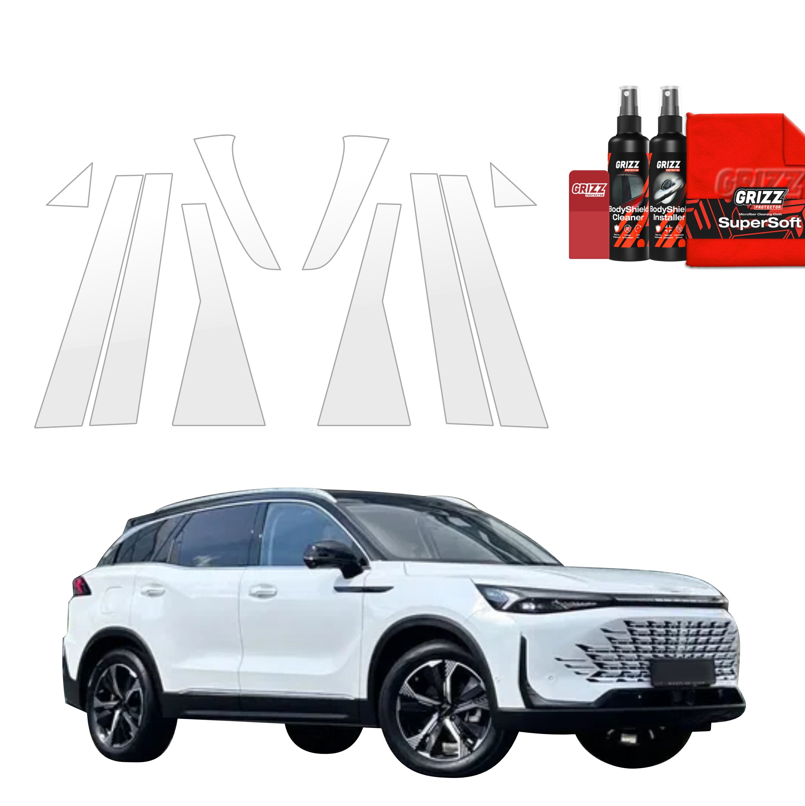 12in1 Schutzfolie Grizz Protector für B-C-Säule - BAIC BEIJING 7 (2024-2026)