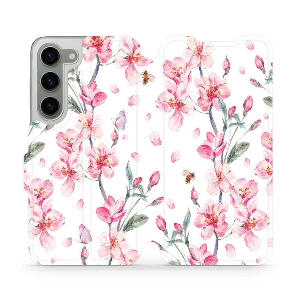 Handyhülle mit klappe für Galaxy S23, Mobiwear Book, Rosa Frühling