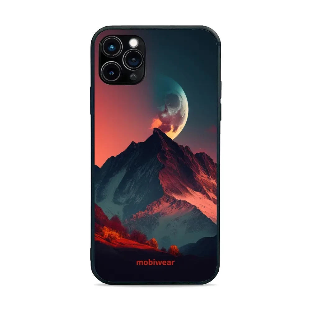 Handyhülle für iPhone 11 Pro Max, Mobiwear Glossy Case, Gebirgsdämmerung