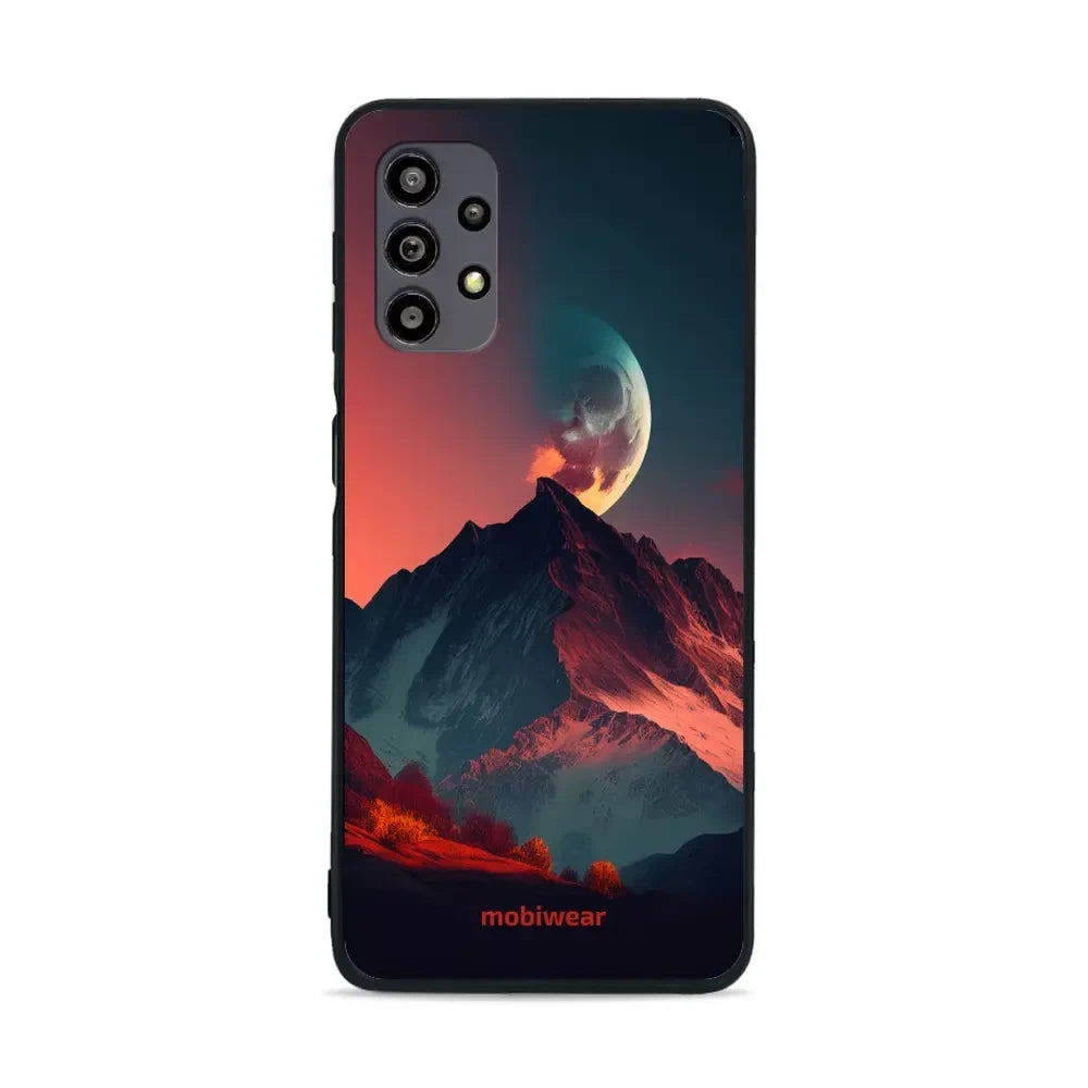 Handyhülle für Galaxy A32 5G, Mobiwear Glossy Case, Gebirgsdämmerung