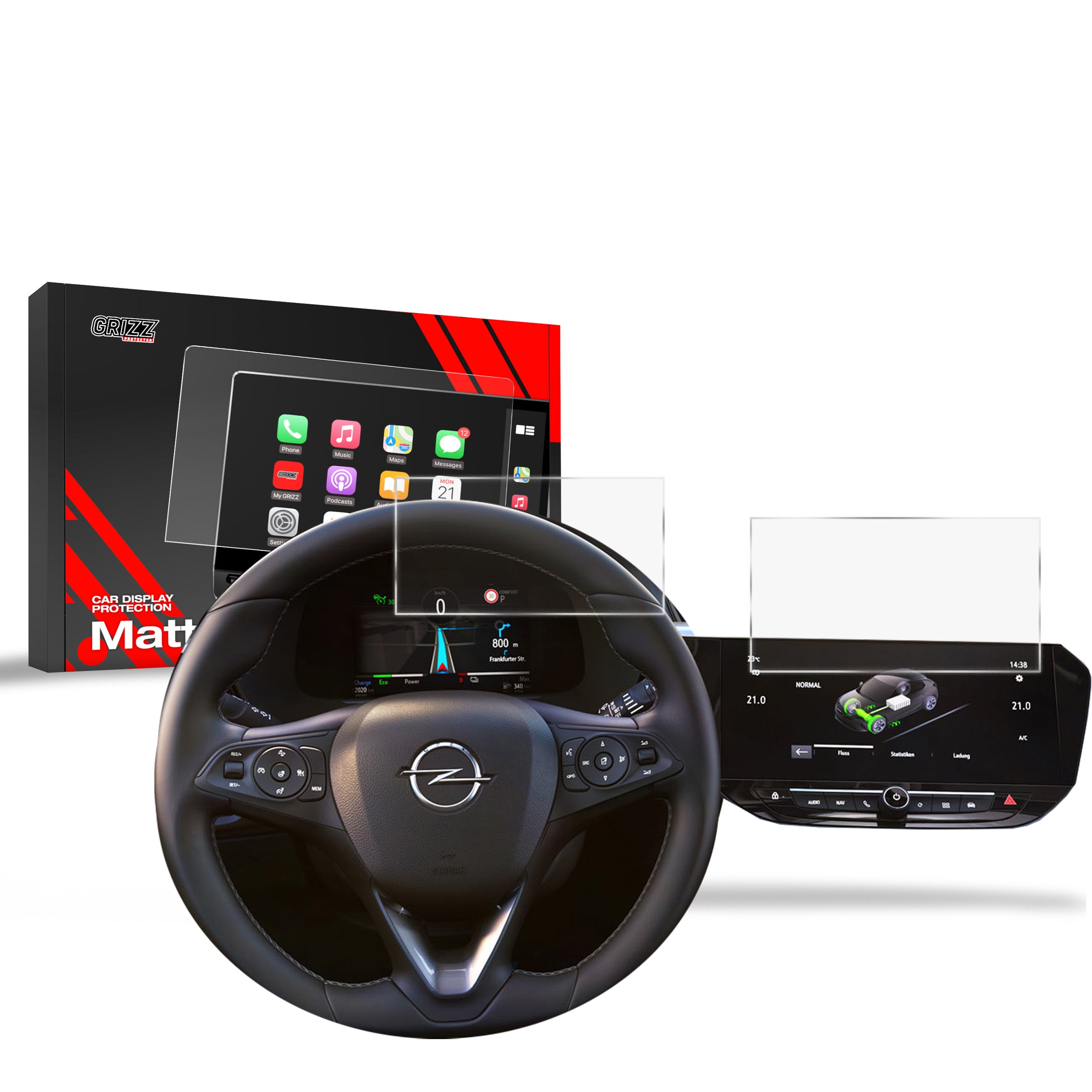 Matte Autodisplayfolie 2in1 für Opel Corsa F 10" (2020-2026), Grizz Protector