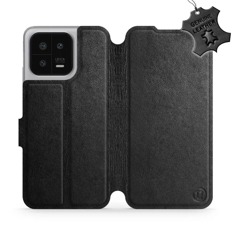 Echtleder Handyhülle für Xiaomi 13, Mobiwear Leather, Schwarz