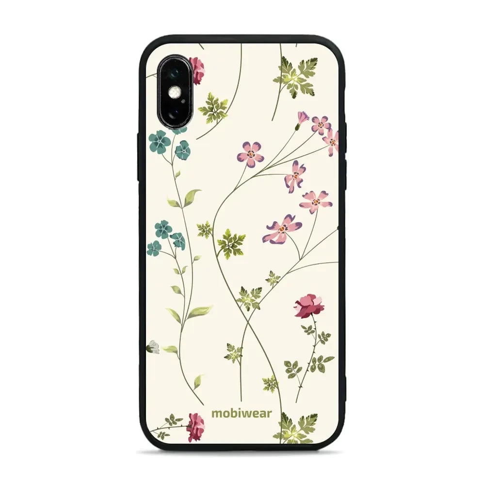 Handyhülle für iPhone Xs, Mobiwear Glossy Case, Idyllische Blüte